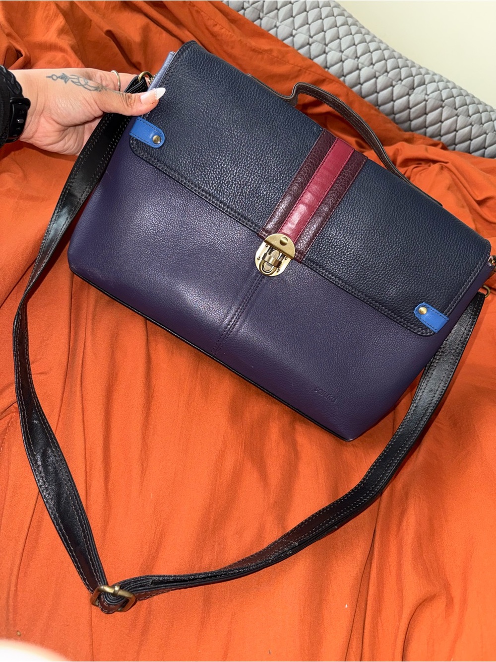 Soruka Orleans Recycled Leather Briefcase Messenger Bag